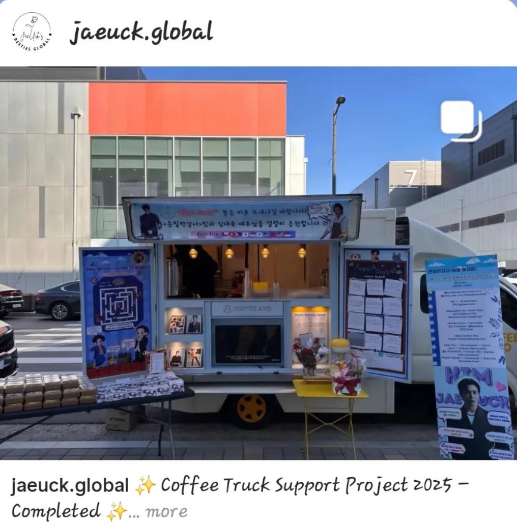 AletheaKontis's tweet photo. Our coffee truck arrived for Kim Jae-wook (Jaeuck) on the set of his new drama! 

Jaeuck’s Global Besties have had this in the works for over a year. I’m so glad everyone enjoyed it! 🌸☕️🌸

#kdrama #coffeeprince #coffeeprincess #herprivatelife #MeloMovie #kimjaewook https://t.co/yjwErJ4njj