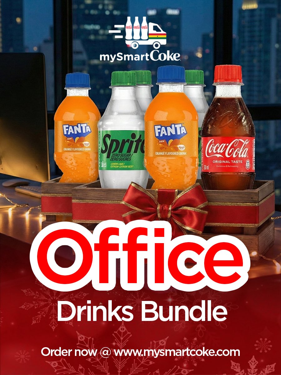 MySmartCokeGh's tweet photo. Keep the office refreshed this December.
Order your Office Drinks Bundle today.
Fast delivery. Great prices.

https://t.co/PubUjdmuqv
#MySmartCoke #OfficeRefresh #Ghana https://t.co/sBg1D4gbRj