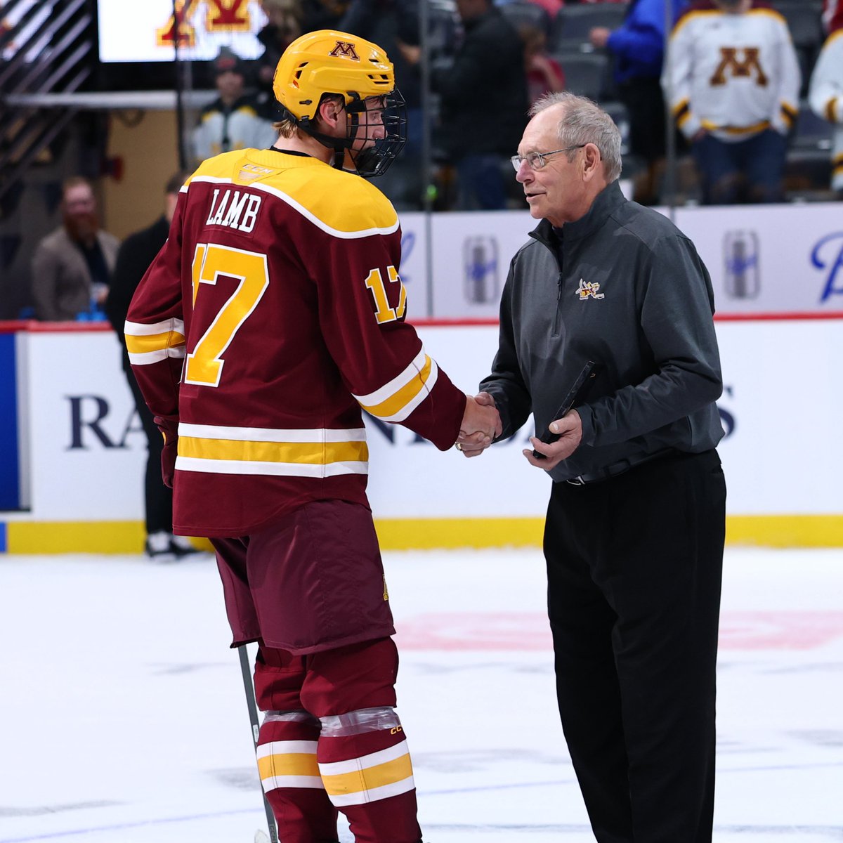 GopherHockey's tweet photo. One final rewind to Denver 📸 The U.S. Hockey Hall of Fame Game delivered from start to finish!

Thanks to Clarkson Creative and Lexi Hartmann for the photos

#PrideOnIce https://t.co/OwU1pIRDDT