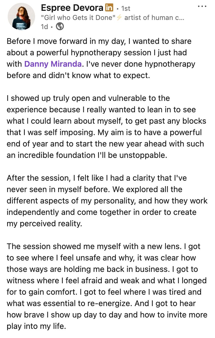 This is the power of hypnotherapy: