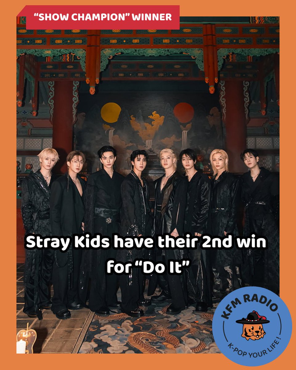 A new victory after their last weekend's triumph at MAMA 2025 ! 🔥🏆

#StrayKids #DOIT2ndWin #ShowChampion #MAMA2025 #스트레이키즈