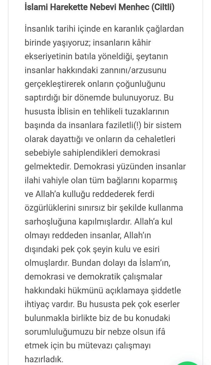 💢Bir haftalık Çekiliş
İki kişiye Mahmut Varhan hocamızın ilaveli yeni baskısı çıkan İslami Harekette Nebevî Menhec adlı kitabını hediye ediyoruz.
Şartlar:
1)Çekilişi çekebilmek için RT ve Fav (Tweti yeniden paylaşmak ve beğenmek)
2)Çekilişin daha çok kişiye ulaşması için yoruma