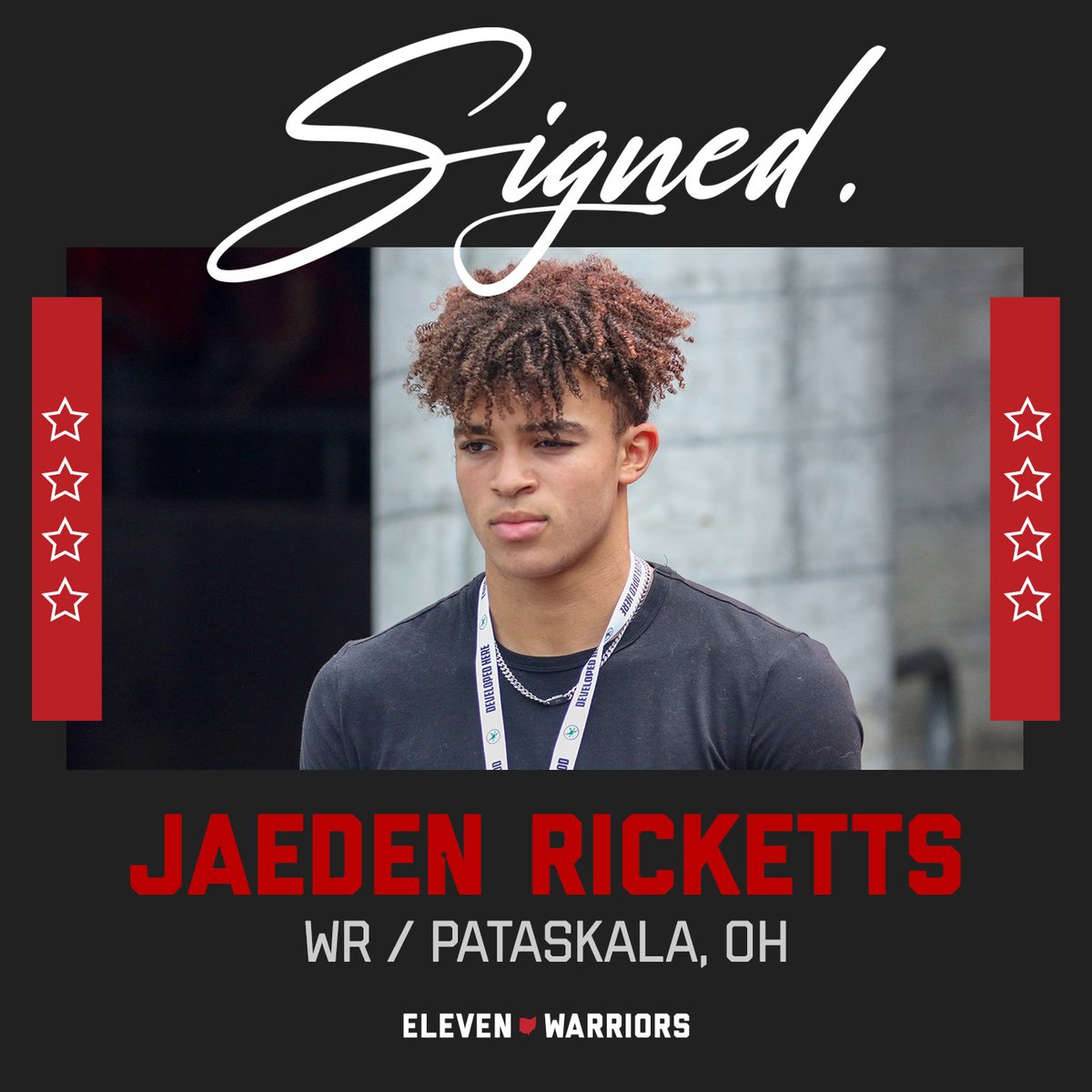 11W's tweet photo. Four-star wide receiver Jaeden Ricketts has signed with the Buckeyes.
https://t.co/yyBamOOkAe https://t.co/FRuRVTRCnq
