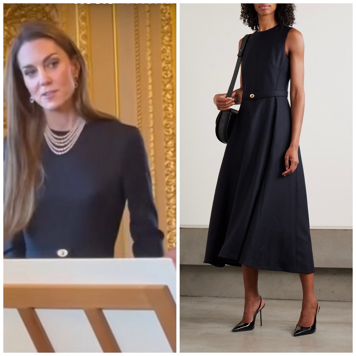 We now see that Catherine is wearing a custom version of this dress in the classic Prince of Wales check: 
go.shopmy.us/p-34116391 🇬🇧🇩🇪