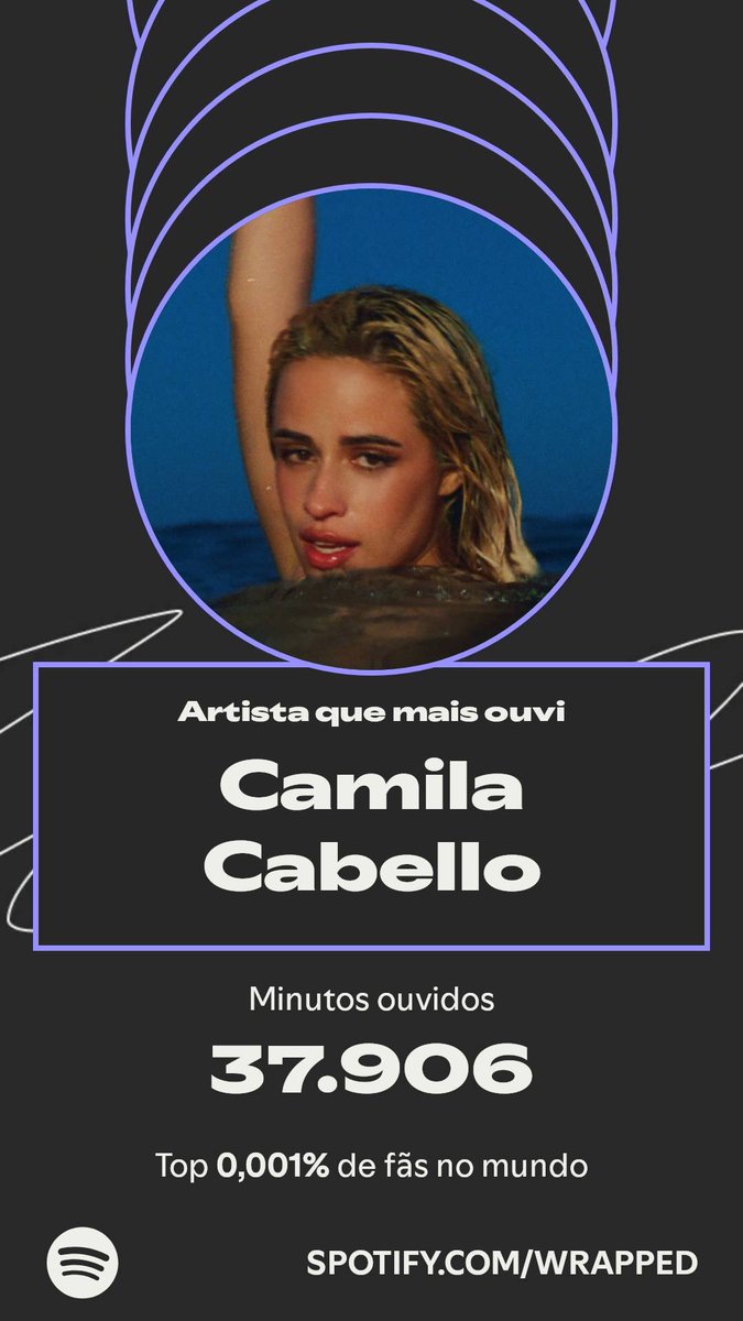 LmcabeYo's tweet photo. Surpreendendo um total de zero pessoas, a Camila dominou o meu spotify esse ano mais uma vez #SpotifyWrapped https://t.co/QR8hu7KQm8