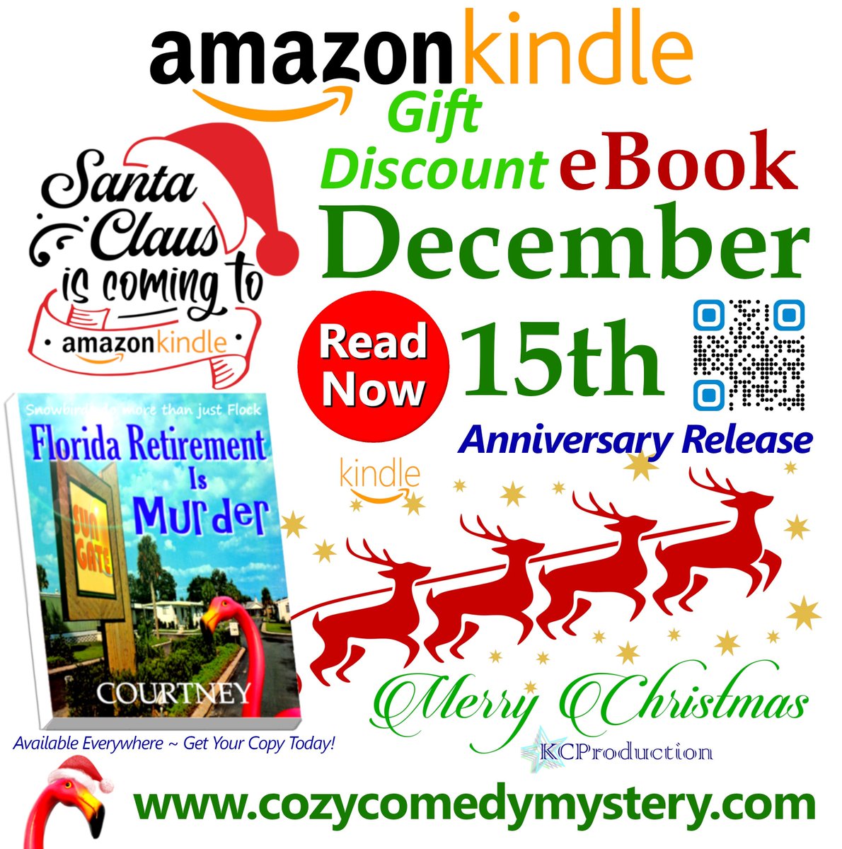 kriscourtney's tweet image. Explore the acclaimed Florida Snowbird Cozy Comedy Mystery, "FLORIDA RETIREMENT IS MURDER," In honor of its exciting three-year anniversary on December 15th, we're thrilled to offer an extraordinary 90% discount for just three days! #discountdeal #ebook #floridamystery #sale