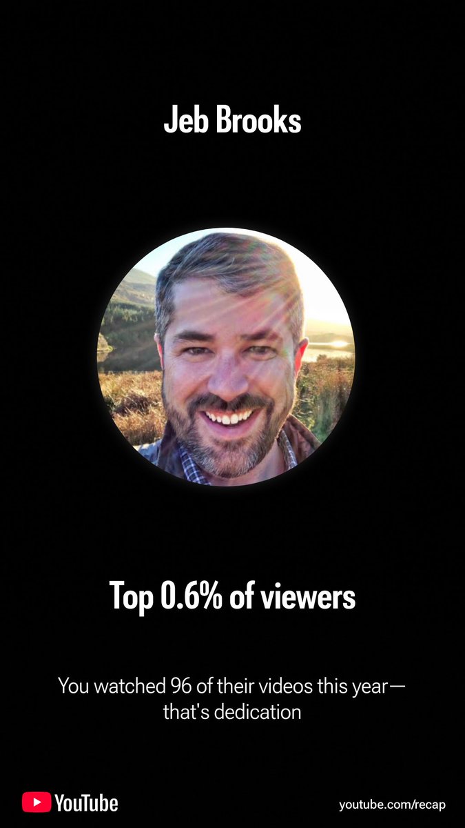 Check out my 2025 YouTube Recap! Get yours at youtube.com/recap always a big ⁦<a href="/JebBrooks/">Jeb Brooks</a>⁩ fan!!
