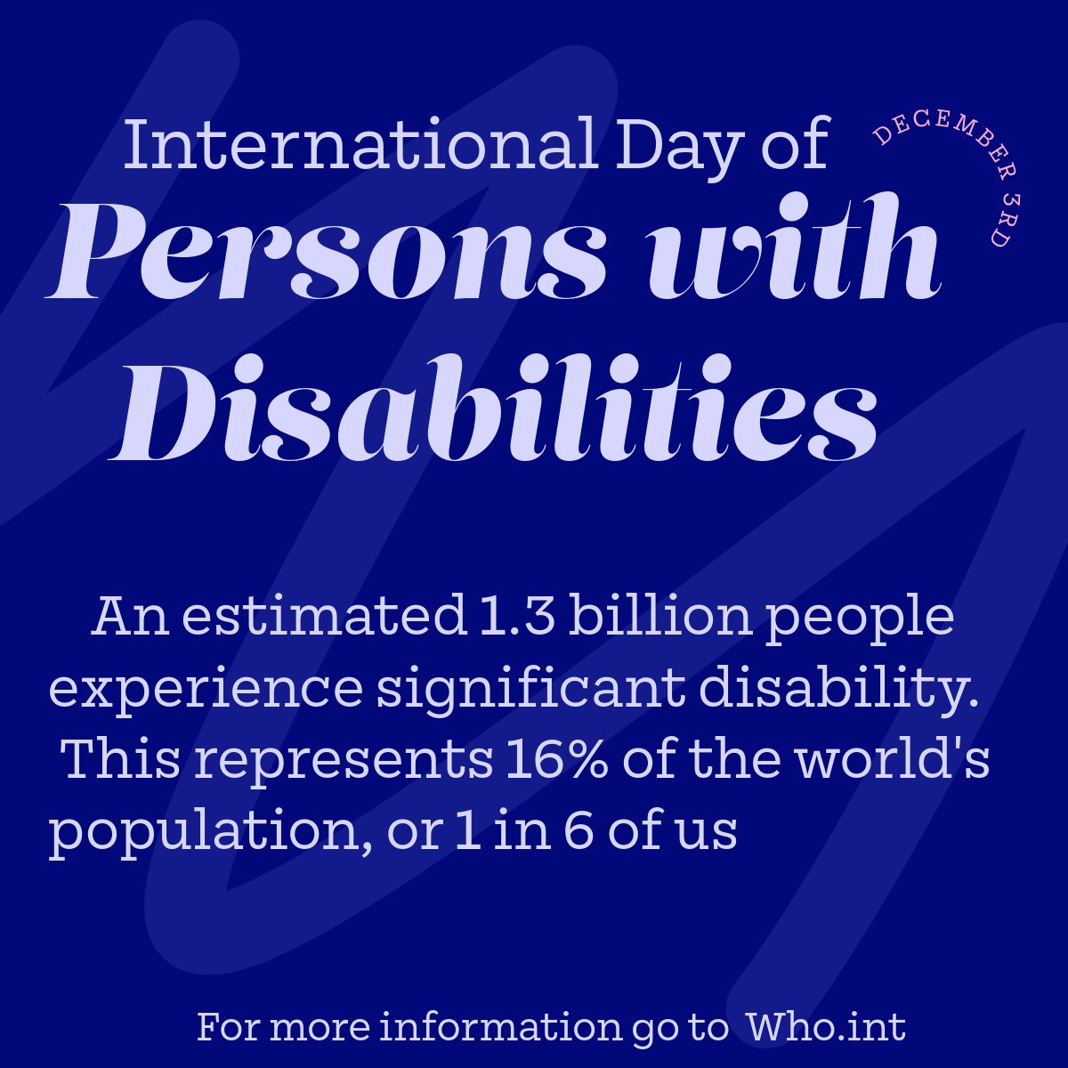 Today we celebrate International day of persons with disabilities. We want to recognize and celebrate those who navigate life with disabilities.