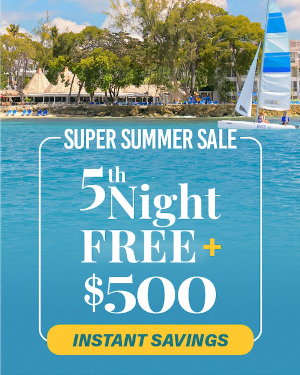 Super Summer Sale!!
5th Night FREE + $500 Instant Savings 

Reserve your All-Inclusive Summer Getaway at The Club Barbados. Book By January 10th, 2026 and Travel through May 1 - October 15, 2026.

BOOK NOW
Use Promo Code: SUMMER