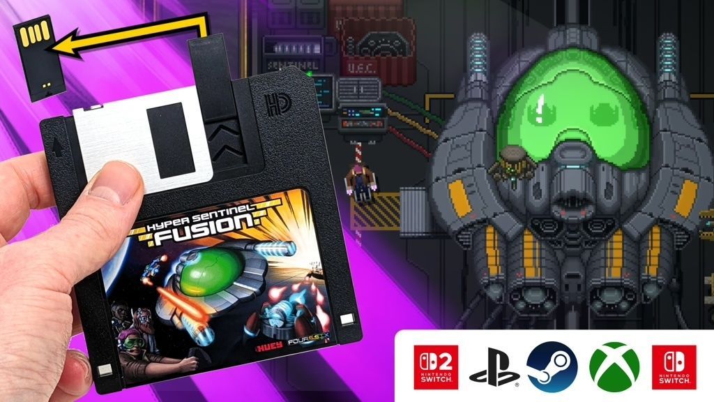 Hyper Sentinel Fusion!
From the makers of Uridium and Nebulus 🕹️A new retro shooter on floppy disk!  

Sign up here: kickstarter.com/projects/robhw… 
Goes live on Kickstarter early 2026

#pixels #indiegames #retrogaming 
<a href="/huey_games/">Huey Games</a> <a href="/HewsonJoystick/">Hewson Founder</a>