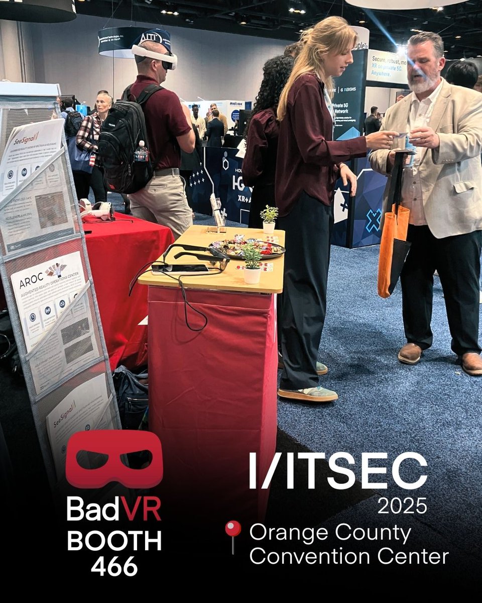 We’re having a great time at <a href="/iitsec/">I/ITSEC</a> in Orlando! Come see BadVR at Booth 466 — we’ll be here today and tomorrow with live demos.

📍 Find us on the interactive map: exhibits.iitsec.org/2025/Public/ev…

#IITSEC #VR #XR #AI