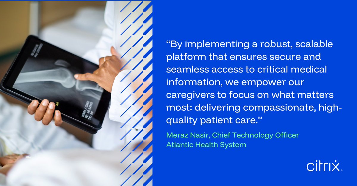 Atlantic Health System is one of the largest non-profit healthcare networks in New Jersey &amp; Northeast Pennsylvania. Managing such operations is a challenge and requires a sprawling and secure IT infrastructure. 🏥

Hear why they chose <a href="/Citrix/">Citrix</a> to help: spr.ly/601672Gy6