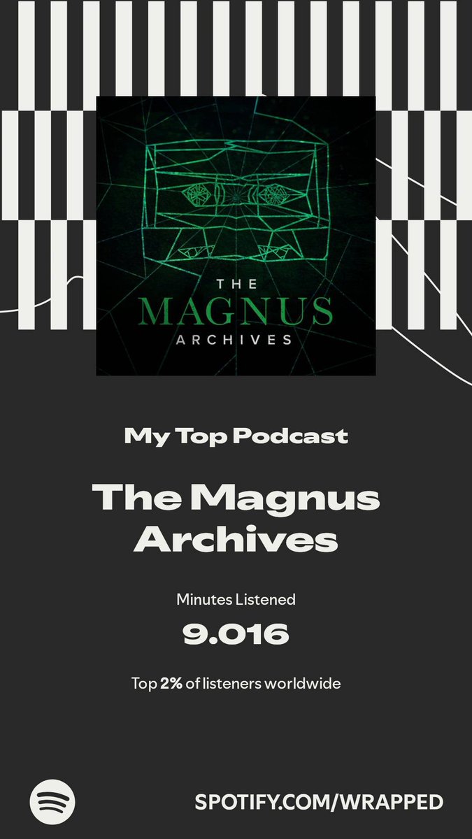 FlyingFishCleo's tweet photo. Kinda fake fan only top 2% magnus archives listener 😔
#wrappedspotify #wrapped #tma #themagnusarchives https://t.co/Sc2Zr8LoI5
