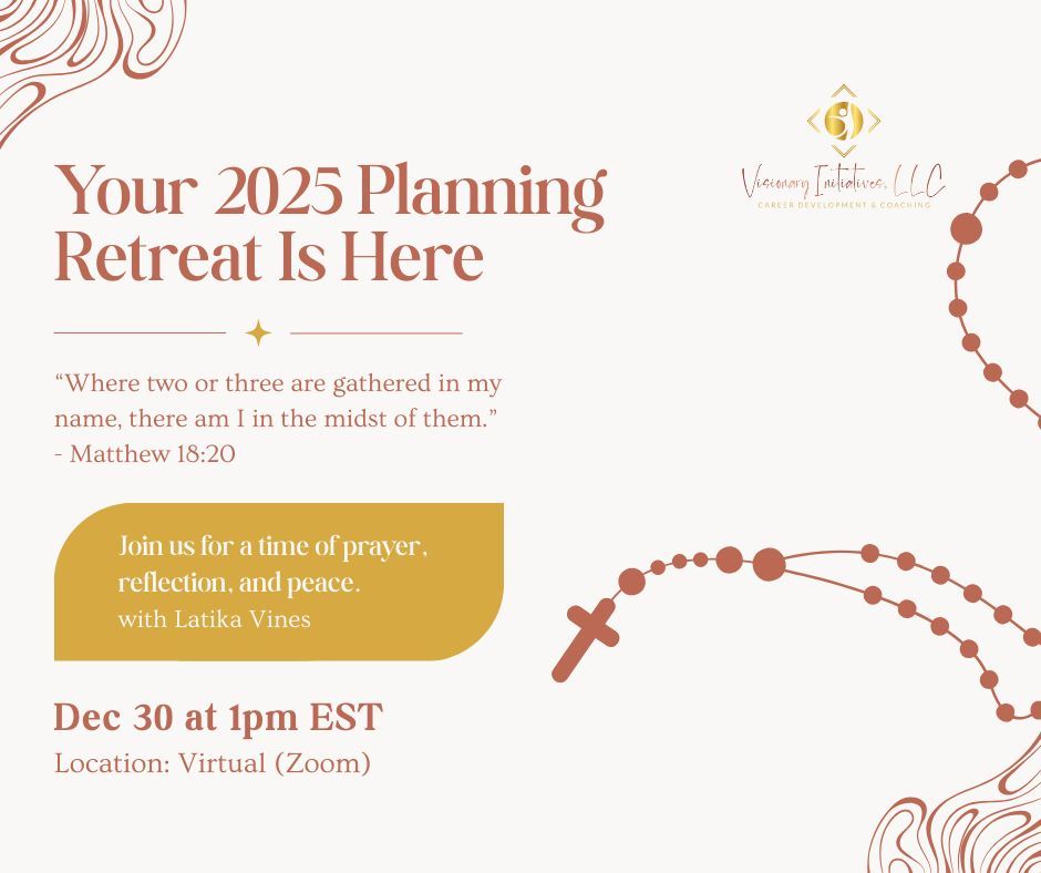 This is your invitation to pause, reflect, and celebrate. Join us on December 30, 2025, at the Visionary Reflections &amp; Planning Retreat to honor what God has done, reset priorities, and step into 2026 with clarity, peace, and purpose: visionary-initiatives.com/event-details/…