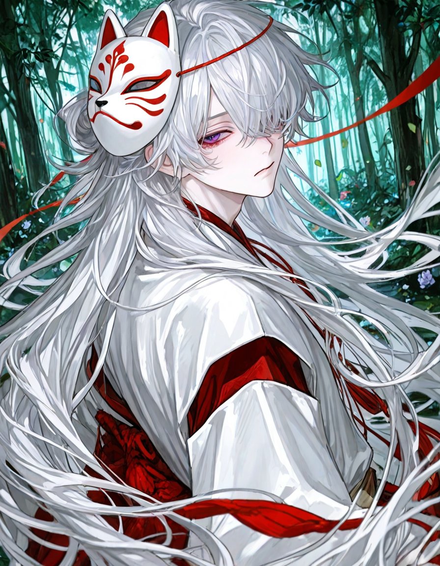 最近Pixくんなんやが2か月前に作った狐面シリーズにいいねがよくくる