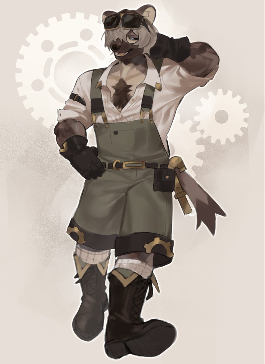 serelitto's tweet image. hyena mechanic⚙️🛠️ #furryart
