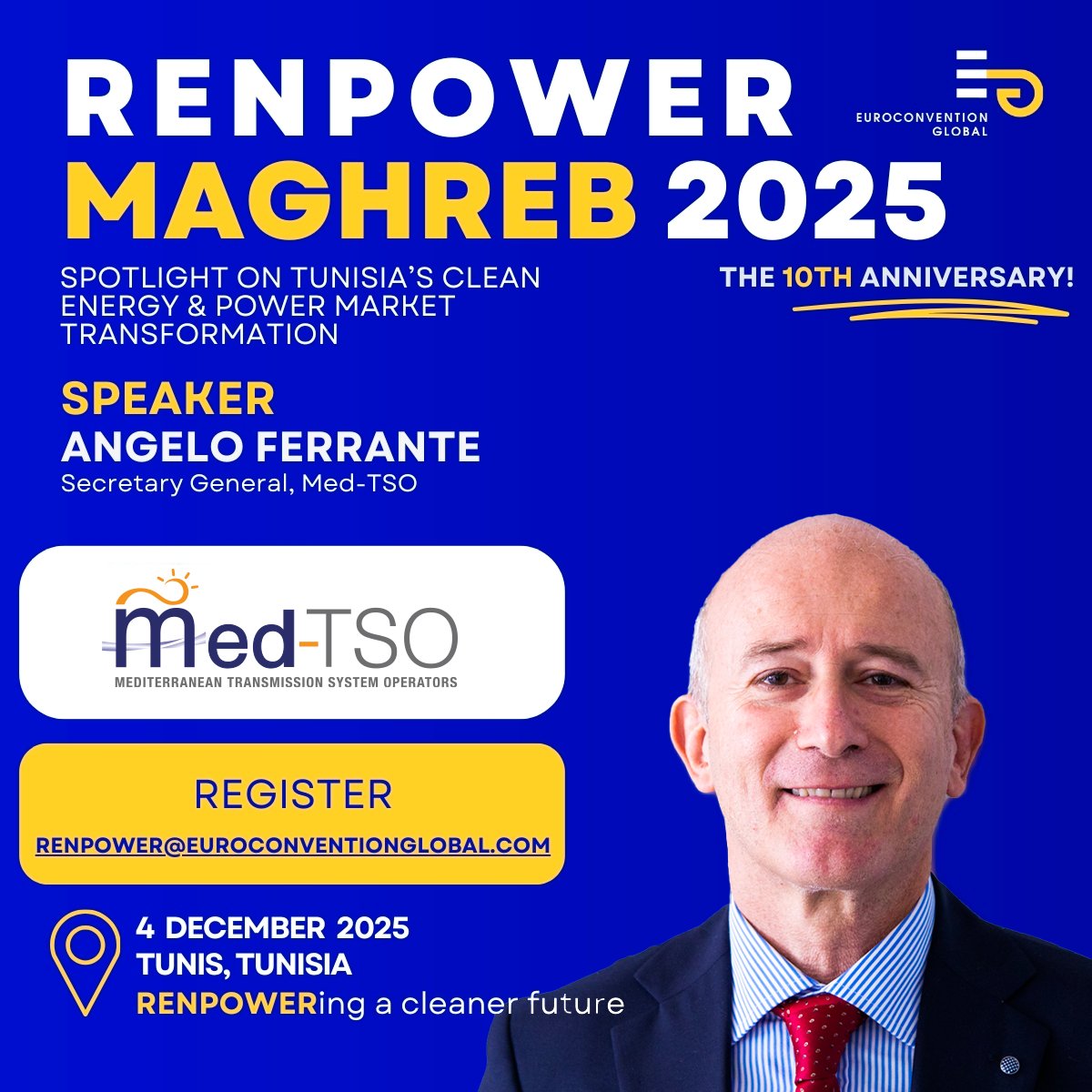 We're glad to share that our Secretary General will join Renpower Maghreb 2025, a key regional event on renewable energy and cooperation in the #Mediterranean.

👉 tinyurl.com/h87jvmuj