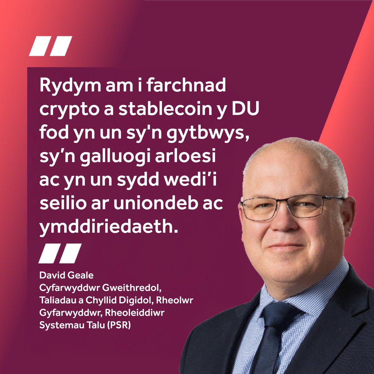 FCACymru's tweet photo. Wrth siarad yn City &amp; Financial Global ar ein dull o reoleiddio cryptoasedau a stablecoins, mae David Geale yn tynnu sylw at ein nod o greu marchnad ddibynadwy, gystadleuol ac arloesol.

Darllenwch yr araith https://t.co/lPOLtgwaQj

#Crypto #TwfFCA #RheoleiddioAriannol https://t.co/mjLMb40cEk