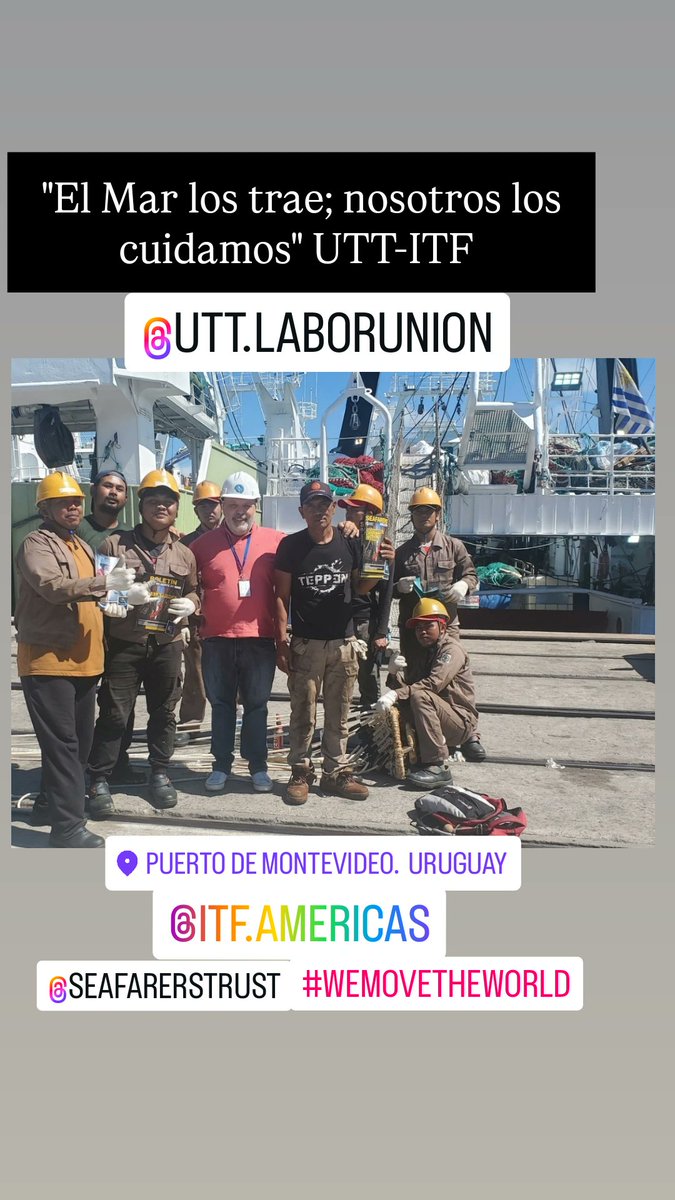 "The Sea Brings Them;We Take Care Of Them. " UTT-ITF Migrant Fisheries Secretariat Puerto de Montevideo-Uruguay.