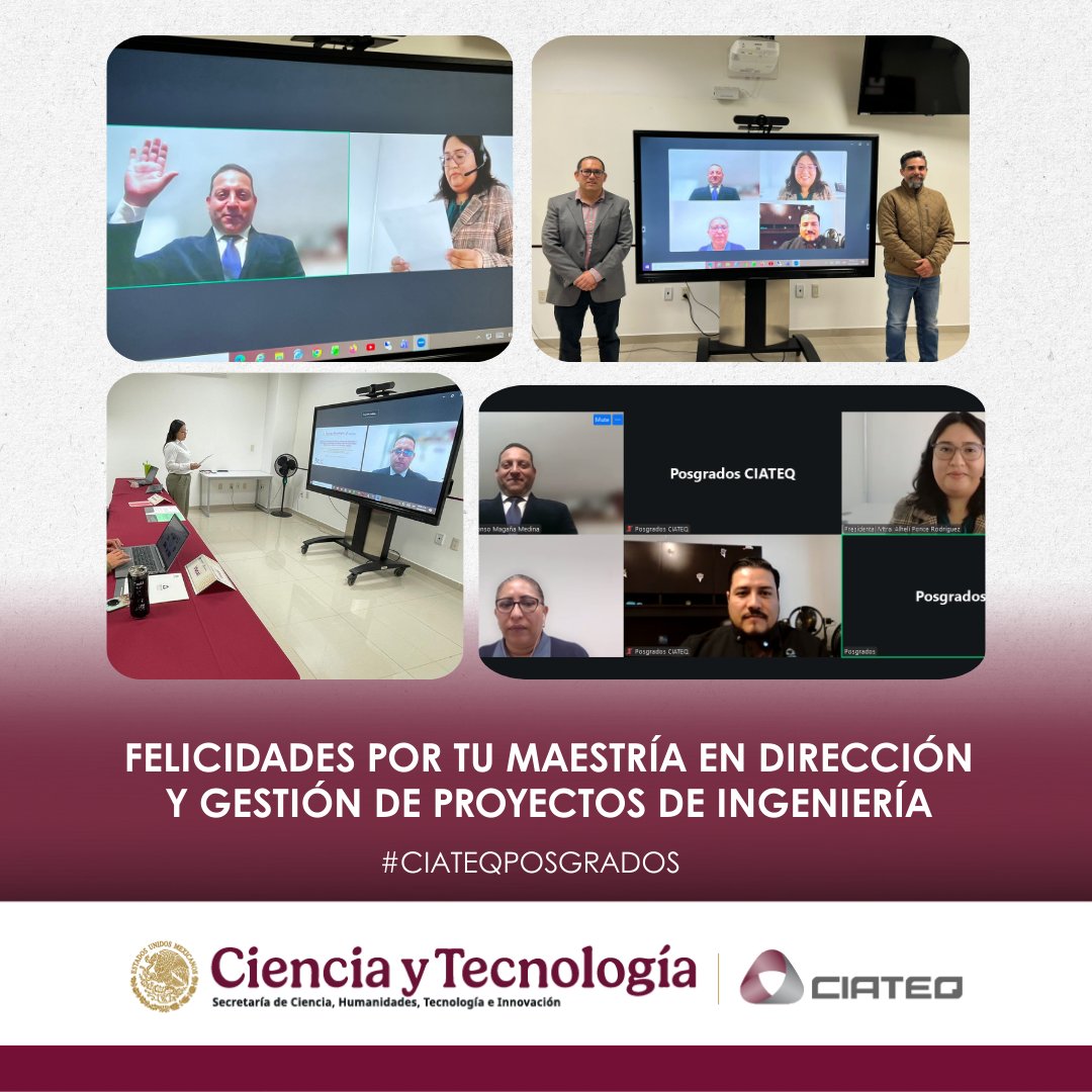 🎓 ¡Felicidades, Luis Alfonso Magaña! Nuevo Maestro en Dirección y Gestión de Proyectos de Ingeniería con propuesta estratégica para consultoría. 🚀 
#CIATEQPosgrados #GestiónDeProyectos