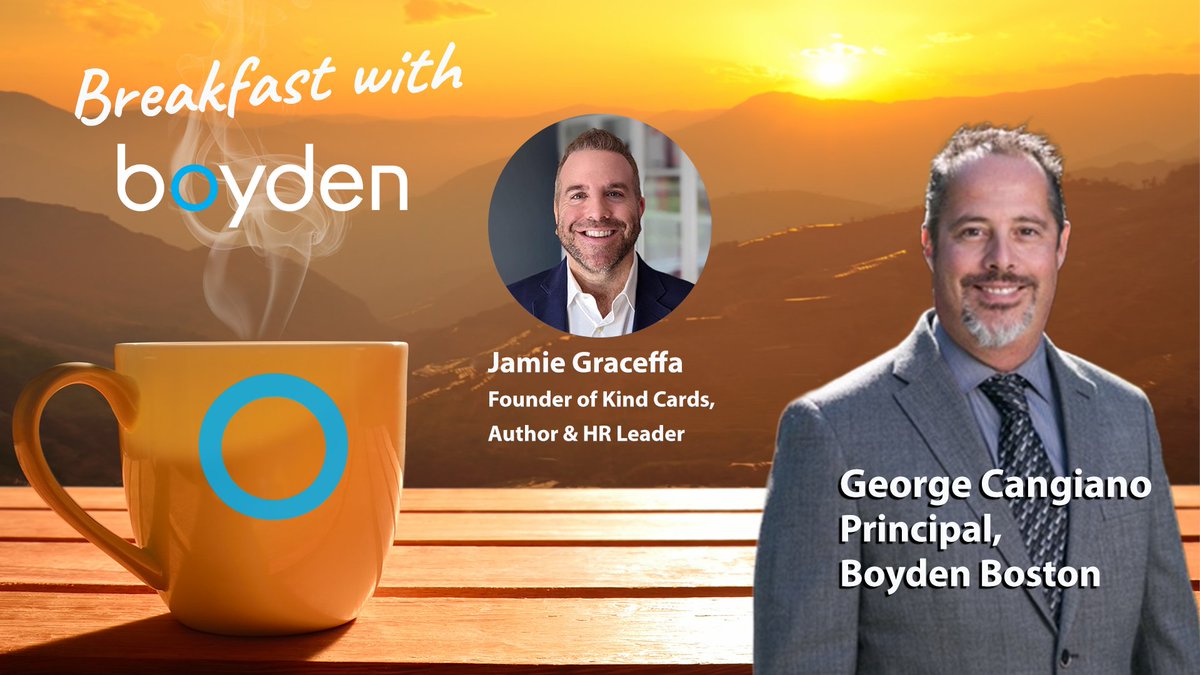 New episode 🎙️ Breakfast with Boyden

Host George Cangiano sits down with Jamie Graceffa — founder of Kind Cards, author, and seasoned HR leader — to explore how a simple concept like kindness can reshape culture, strengthen teams, and drive performance: boyden.com/media/breakfas…