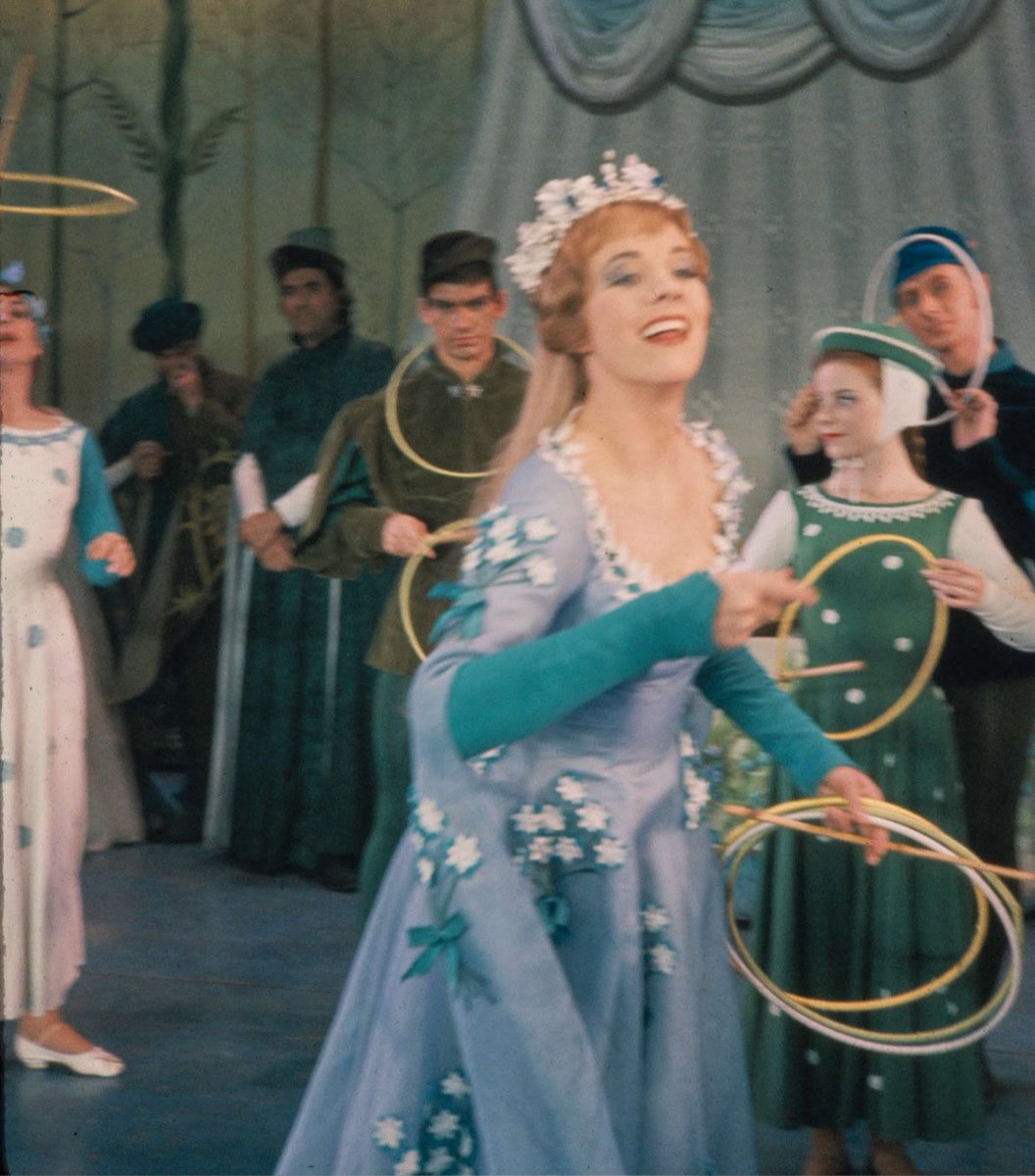 mariasrainer's tweet image. julie andrews as guenevere in ‘camelot’, which debuted on broadway on this day 65 years ago