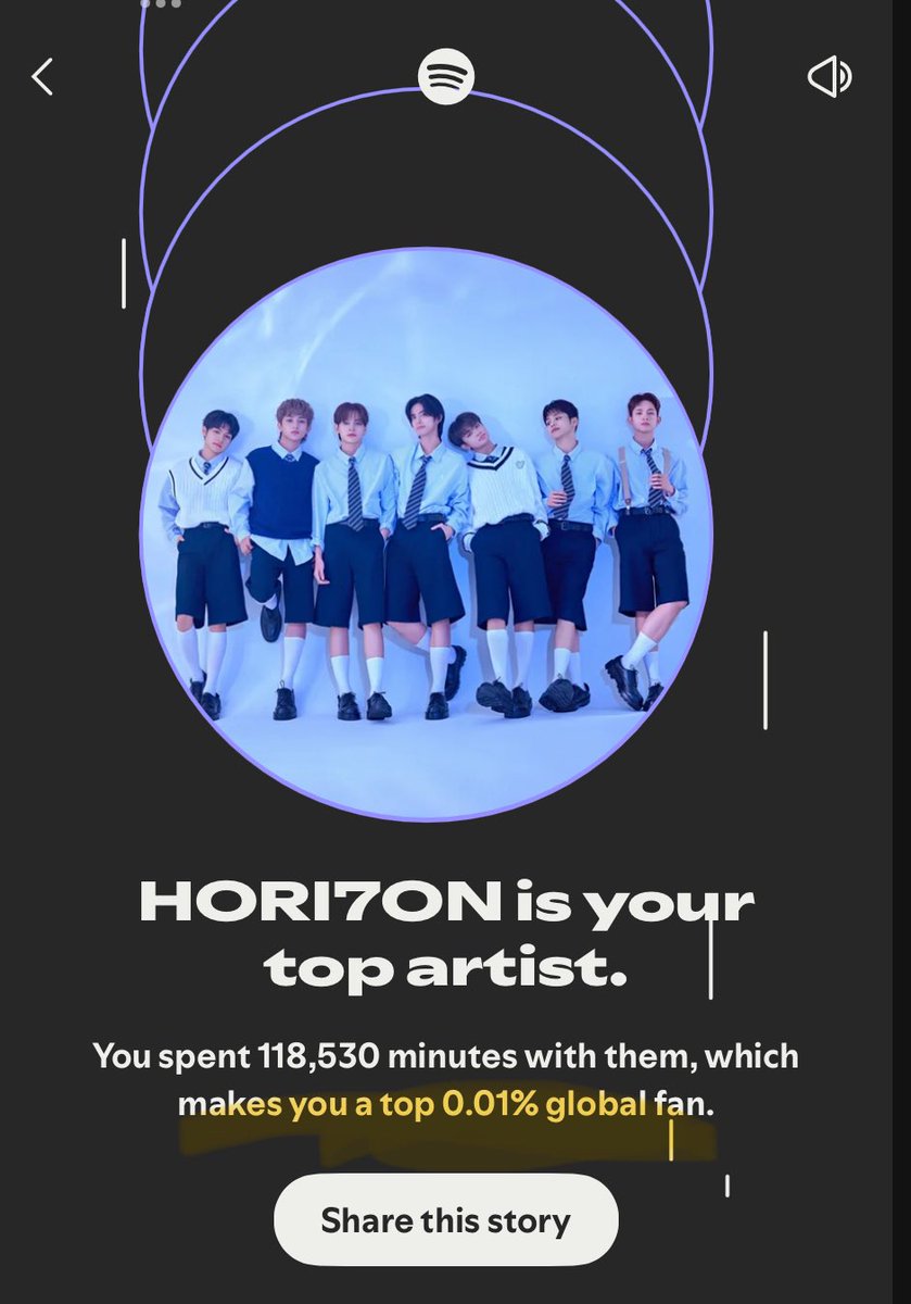 By participating in Stationhead - got this #15 top listener in Spotify 👏🏻👍🏻 Wondering who’s #1? 

HORI7ON SHARKS UP LYCEUM

#HORI7ON #호라이즌 
#SpotifyWrapped 
<a href="/HORI7ONofficial/">HORI7ONofficial</a>
<a href="/PMCC_2025/">PPOP Music & Culture Caravan</a>