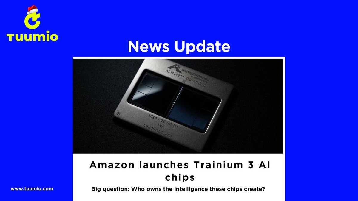 🚨 <a href="/amazon/">Amazon</a> launches trainium 3 AI chips

144 chips per UltraServer. 4× more compute. Taking on <a href="/nvidia/">NVIDIA</a> and <a href="/Google/">Google</a> directly.

Everyone's celebrating "democratized AI compute."

But nobody's asking the infrastructure question that matters in 2026 🧵