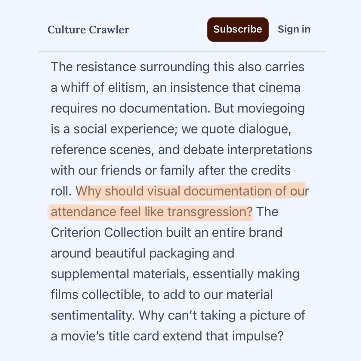 oomf just made a whole essay on the piracy/title card discourse… ang bilis 😭 

open.substack.com/pub/culturecra…