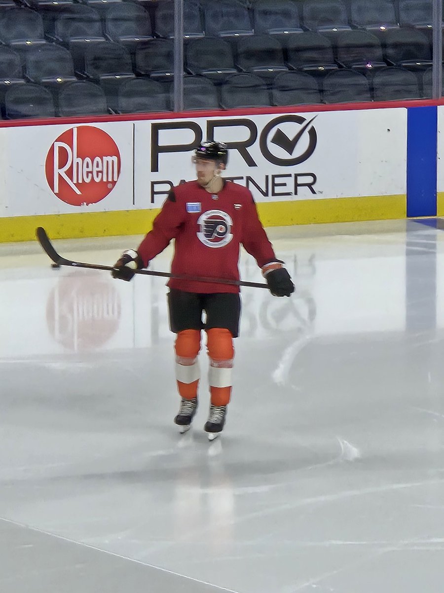 charlieo_conn's tweet image. Rasmus Ristolainen is on the ice today with his teammates for the first time in a formal setting.
