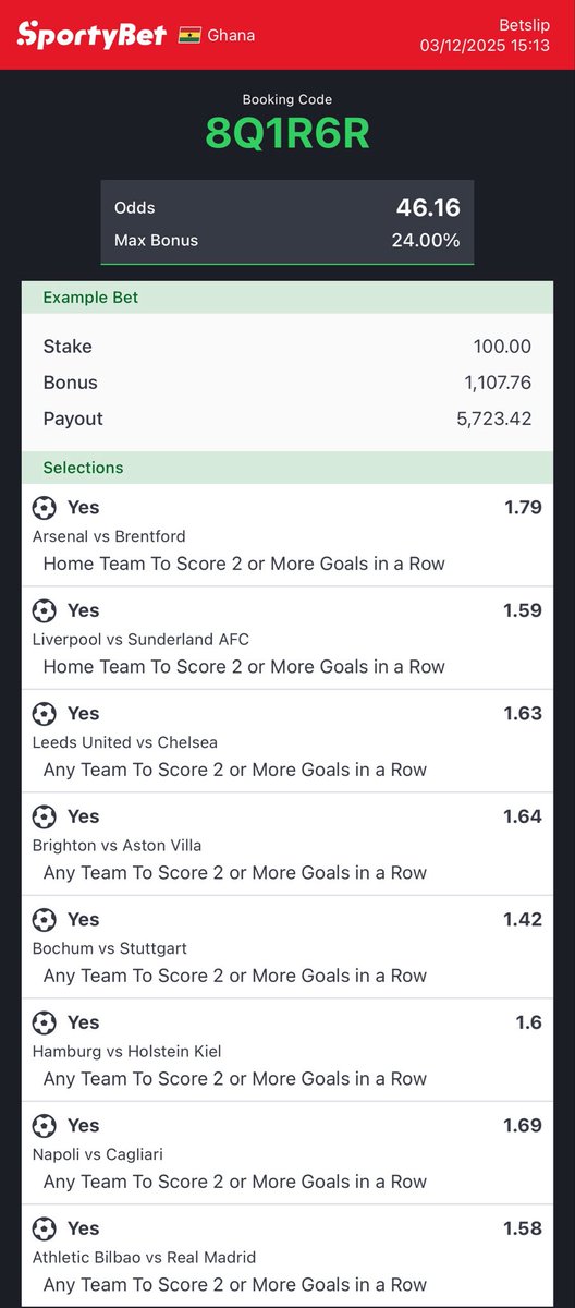 50+odds  on sportybet