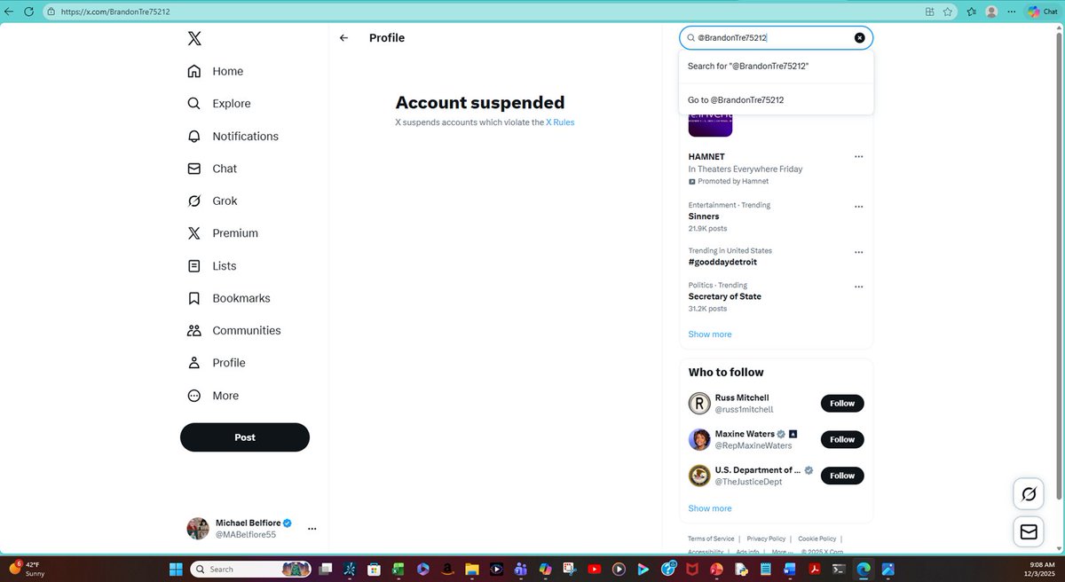 MABelfiore55's tweet photo. Coalition Update: Platform Victory Achieved

The impersonator account @BrandonTre75212 has been suspended by Twitter (X) for violating platform rules.

This is a direct result of coalition documentation, reposting, and formal complaints. It confirms that coordinated impersonation and harassment will not go unchecked.

We remain focused on restitution, enforcement, and systemic reform. This is one step forward — many more to go.

Mike
$YYAI

Repost Request: Coalition members, amplify this victory to show regulators and platforms that truth prevails.

Tagging & Amplification Block

Enforcement: @SEC_Enforcement, @TheJusticeDept, @DOJCrimDiv, @USAO_DE, @FBIMostWanted

Oversight: @SenateBanking, @HouseCommerce

Investor Protection: @FINRA, @nasaa

Platform Accountability / Amplification: @elonmusk