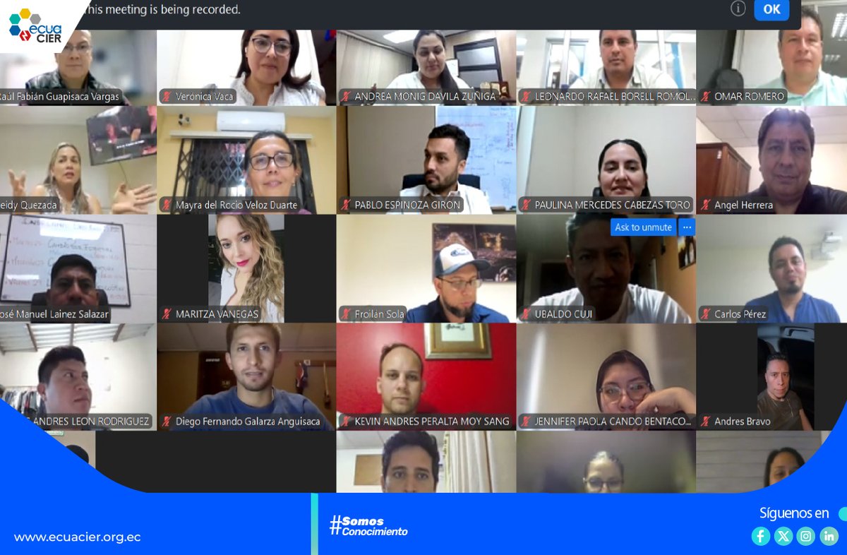 ✨ Cerramos el curso de Actualización Normativa del SNCP, fortaleciendo conocimientos para una gestión pública más eficiente.
Gracias a todos los participantes y a la Mgs. Gabriela Banda por su aporte.
🚀 En #ECUACIER seguimos comprometidos con la formación continua.