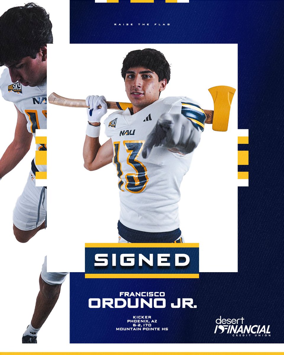A home-grown kicker is staying home.

Welcome to NAU, <a href="/FrOrdunoJr/">Francisco Orduno Jr</a>!

#RaiseTheFlag | #BigSkyFB