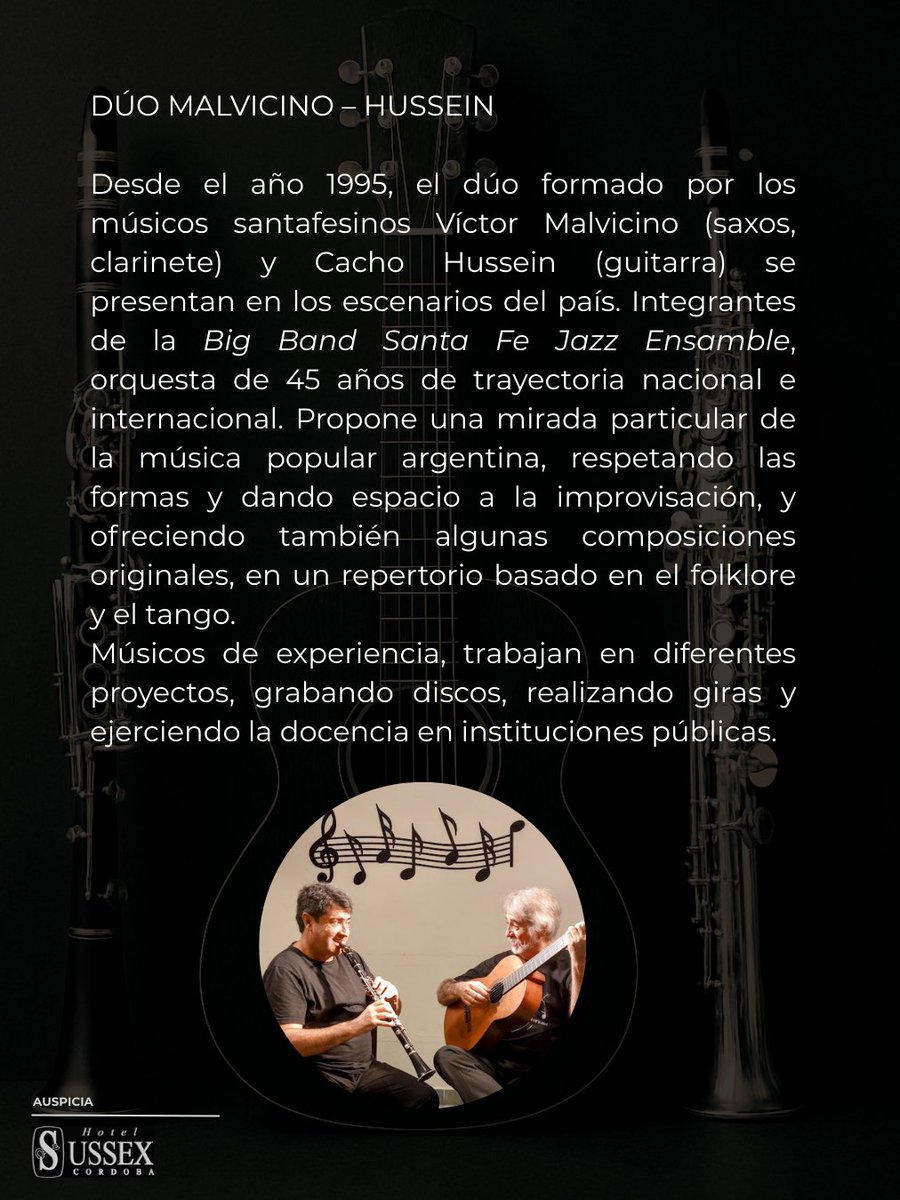 MuseoTejeda's tweet photo. CONCIERTO
📅Viernes 12 de diciembre, 20 h
.
🎺A cargo del dúo Malvicino–Hussein, con Nicolás Mazza como artista invitado. 
.
👉Entrada libre y gratuita. https://t.co/YdrJG9iKs8