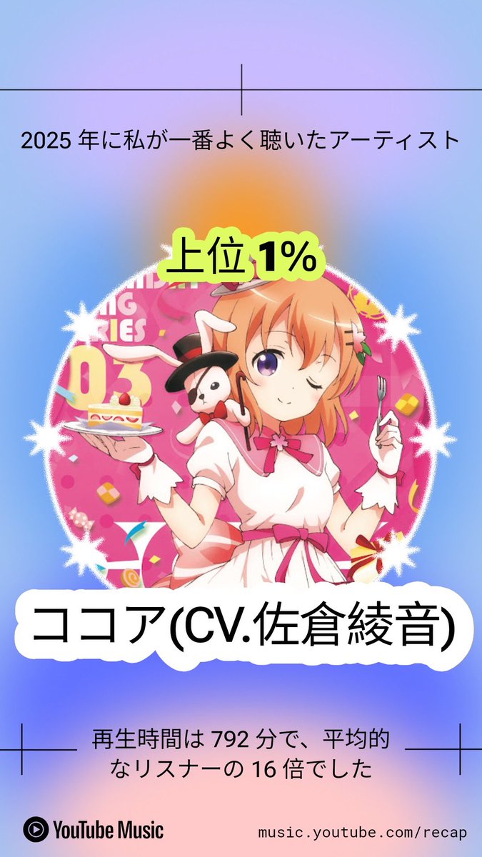 今年も沢山佐倉さんの声に支えて頂きました🙂‍↕️🫶🏻🩷来年も