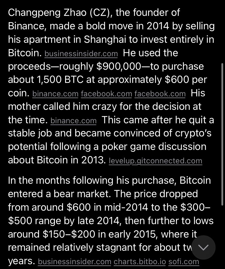 otoh if the thesis plays out it won’t matter whether you bought at $700 or now

cz’s original btc stack is worth > $100M today