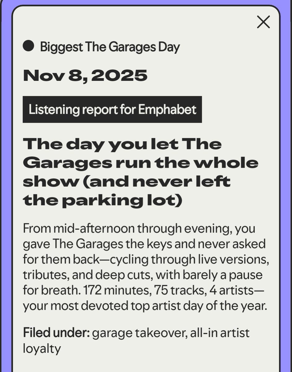 I realize mine feed hath devolved largely into bragging of mine spotificous accomplishments, but nevertheless, dream of gentler stars