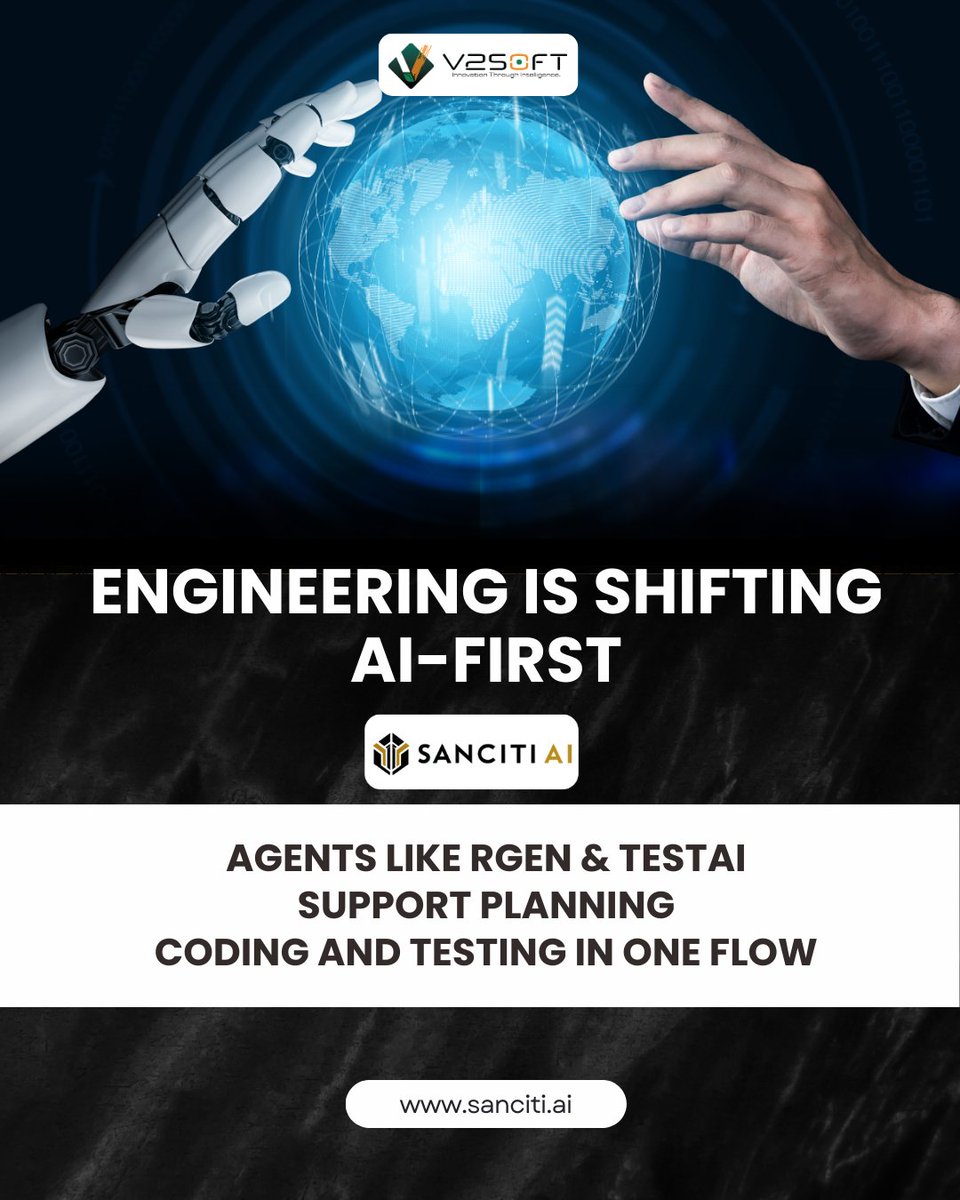 v2soft's tweet image. Sanciti AI’s Agentic framework syncs planning, coding &amp;amp; testing into one intelligent SDLC flow—removing friction and speeding up delivery.
sanciti.ai
#AIEngineering#AgenticFramework#AISDLC#AIDevOps#AIInfra#NextGenEngineering#AIAutomation#Agenti