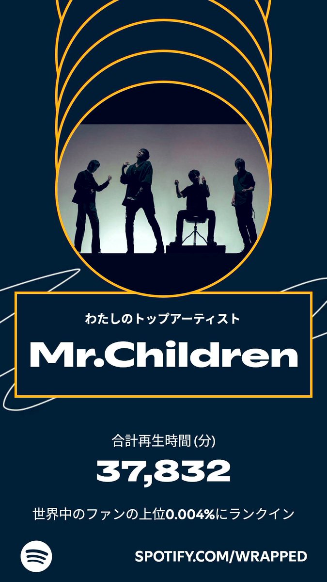 VCFSZe9MjLCybQV's tweet photo. Spotifyまとめ2025出ましたね！

今年も大変お世話になりました！！

来年の春頃までには、NEWアルバムも 発売されると思うので、皆さん首を長くして待ちましょう🎶🦒

そして、アルバムのツアーに足を運んで、再び心に、背中に、羽が生えたらいいな🪶

 #MrChildren  #ミスチル  #Spotifyまとめ2025 https://t.co/9ZUnKNbaas