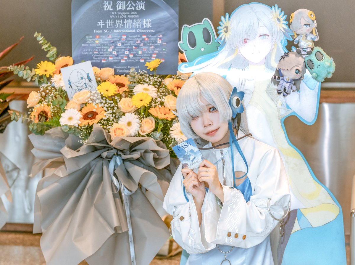 AFASG 2025 コスとレポート！
初めて海外・シンガポール地元のヰ組や観測者の皆さんと会いました。
ヰ世界情緒さん、海外初出演おめでとうございます！
ステージ本当に素晴らしくて、とても良かったです！
フラスタ企画主催者: <a href="/lawrens_hol/">Holo</a> 様
イラストレーター：<a href="/moe_moe9n/">HomurA</a> 先生
#もしもし情緒ちゃん