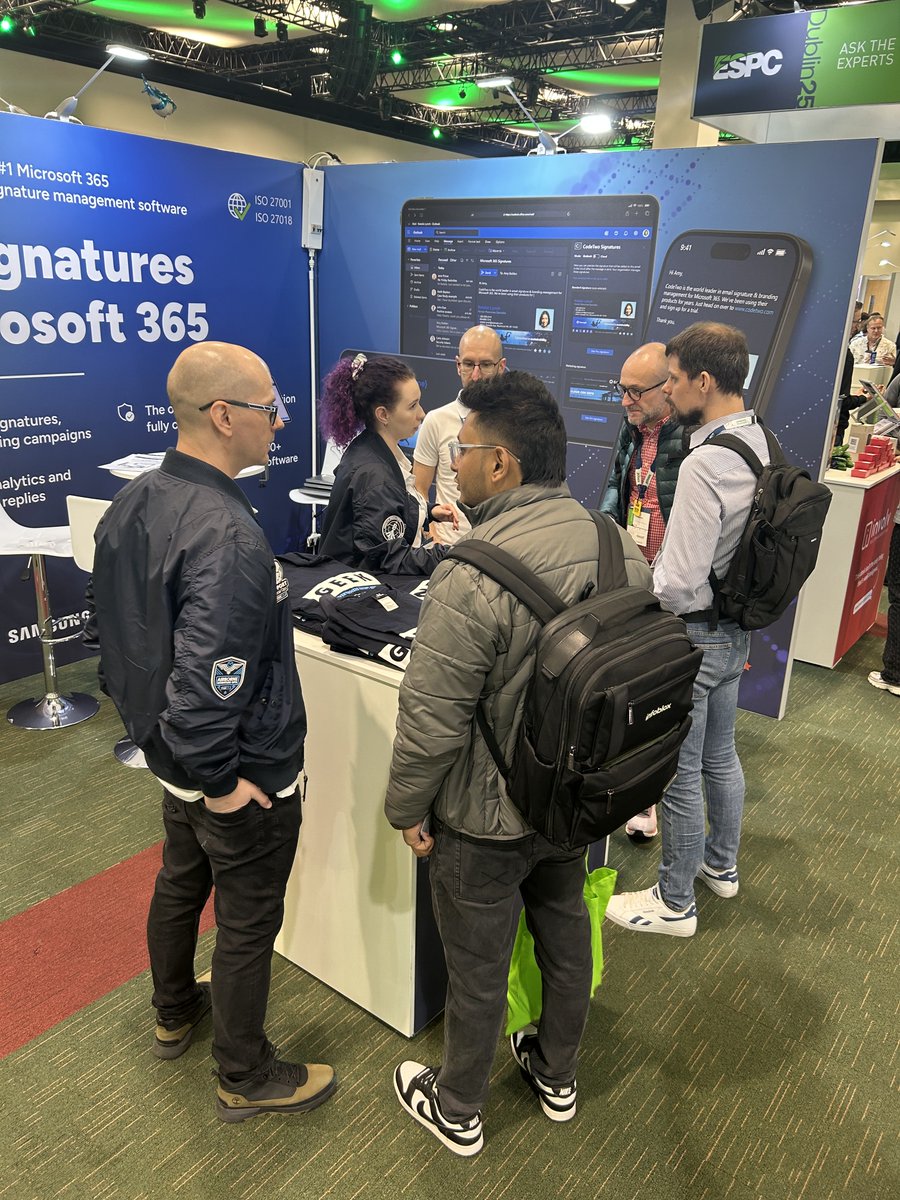 CodeTwoSoftware's tweet image. Live from chilly Dublin at @ESPC_Community 2025! We’re back at booth 36 for expo day 2 - swing by today or tomorrow to talk email signatures &amp;amp; brand management, see our tools in action, and grab a high-five. Day 1 recap below.
#ESPC, #ESPC25