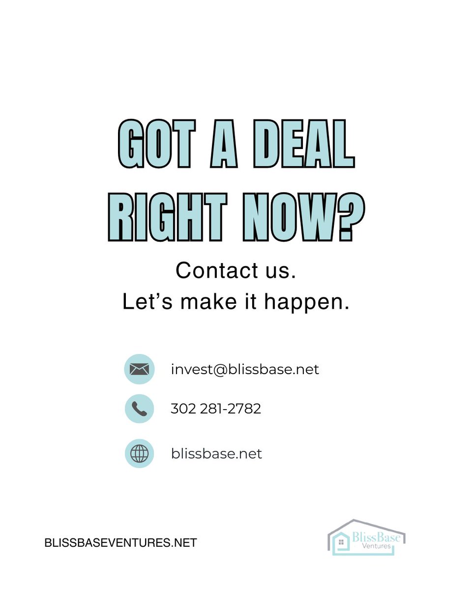 hypnohalo_'s tweet image. Turn your Denver or Boise leads into real cash.
Submit your deals → invest@blissbase.net
#RealEstateInvesting #DealFlow