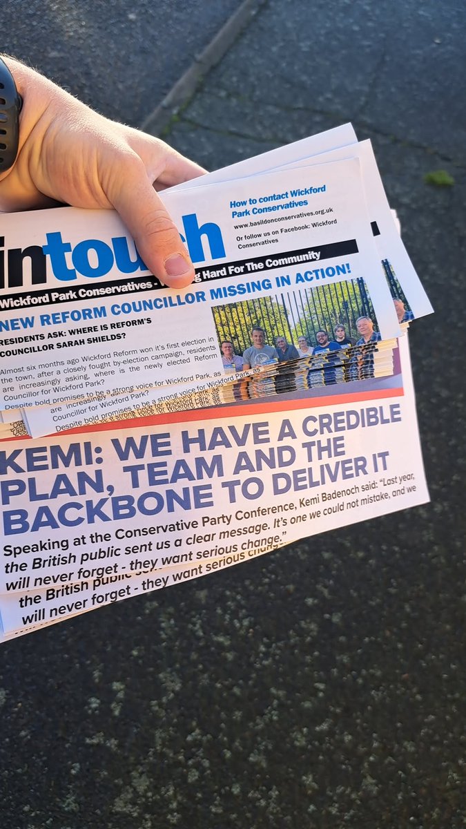 Great to be out delivering leaflets in Wickford again! 🫡