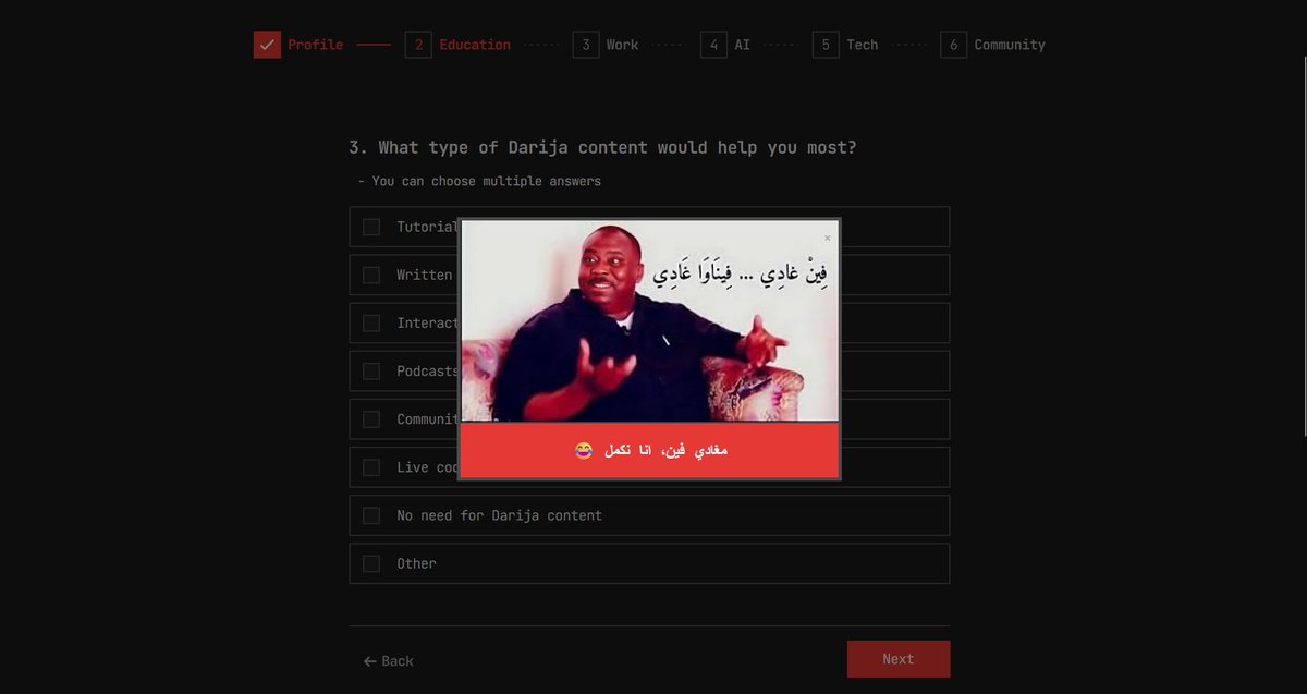 nainia_ayoub's tweet photo. I just participated in the best survey about the state of development in Morocco! ๐ฒ๐ฆ๐ปOur insights are crucial. Take 5 minutes to share your experience #StateOfDevMa
https://t.co/Wfa99X4Mco https://t.co/Hn4WPZ0W67