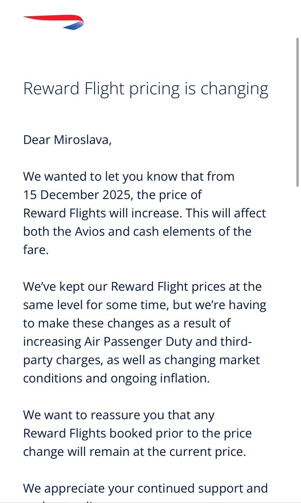 Once again , <a href="/British_Airways/">British Airways</a> doing all they possibly can to n-reward their loyal customers 🤣