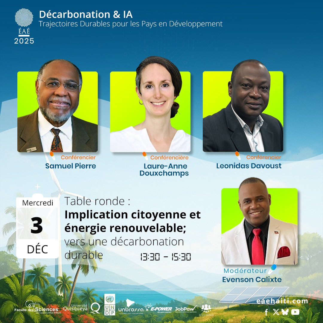La transition vers un système énergétique propre ne repose pas seulement sur le solaire, le stockage ou l’IA. Elle exige surtout l’adhésion sociale et l’implication des communautés. La décarbonation est avant tout un projet de société.

🎓 Le mercredi 3 décembre 2025 à 1 h 30 pm,