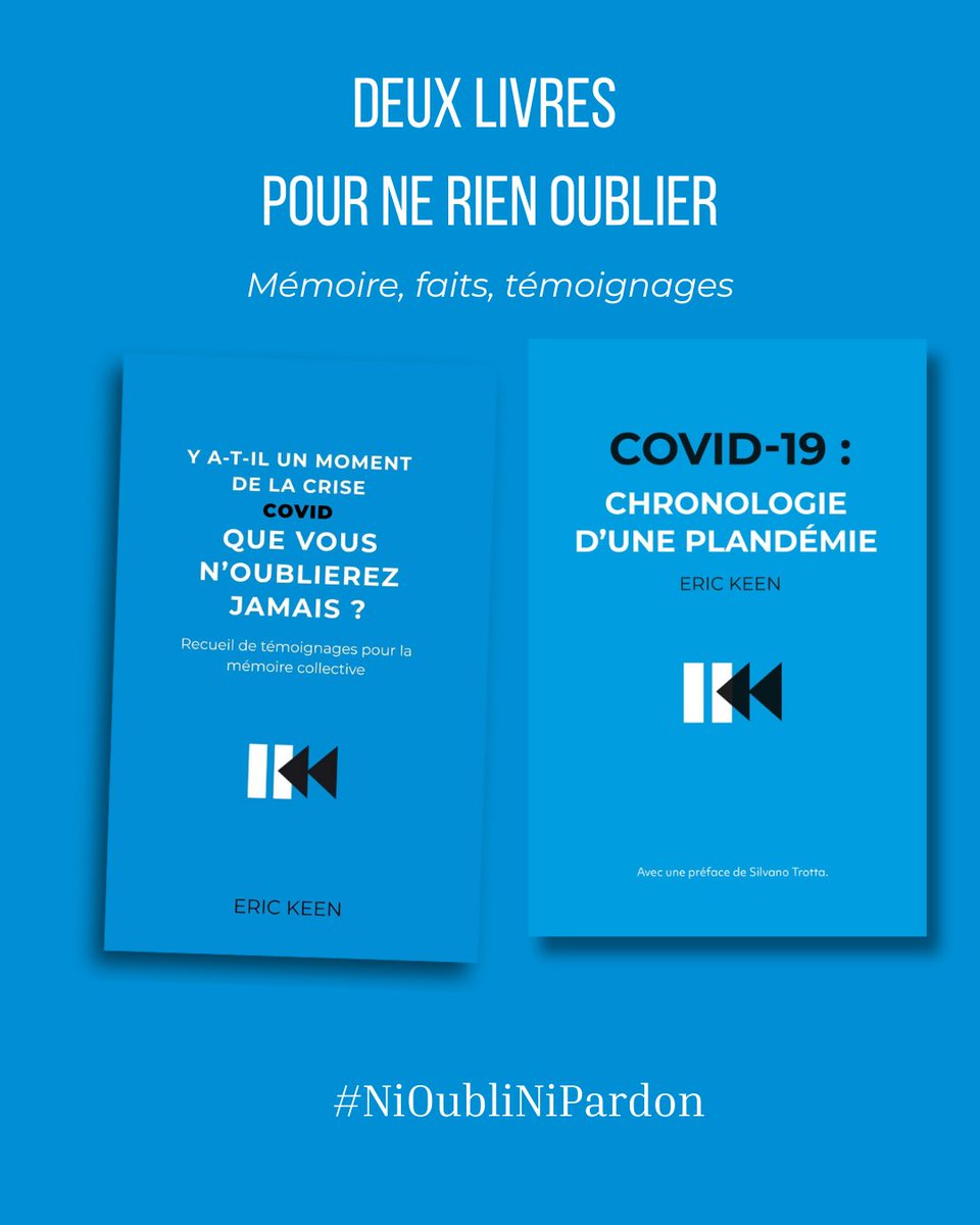 📌 Pour info :

Les deux livres — Chronologie d’une Plandémie et le recueil de témoignages — sont disponibles en direct sur Contre-Propagande (boutique indépendante) :

👉 contrepropagande.fr/ni-oubli-ni-pa…

Ils sont aussi disponibles sur Amazon pour ceux qui préfèrent cette plateforme :