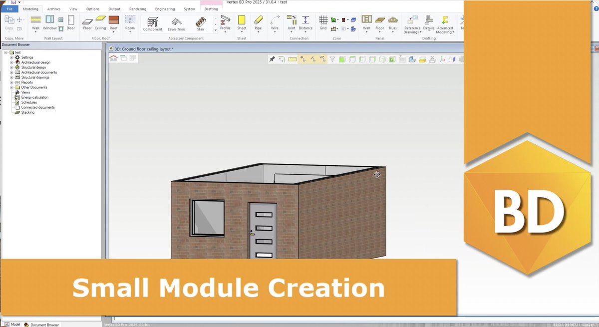 VertexSysIntl's tweet image. #TutorialVideo: Get started on #VertexBD #BIM software with this video of creating a SMALL MODULE. 

Watch📹: youtu.be/7Bb5Uhf7ZL4?si…

See videos &amp;amp; how-to documentation: bit.ly/4aYpVAX

Sign up👉Free Trial: vertexcad.com/bd/free-trial/