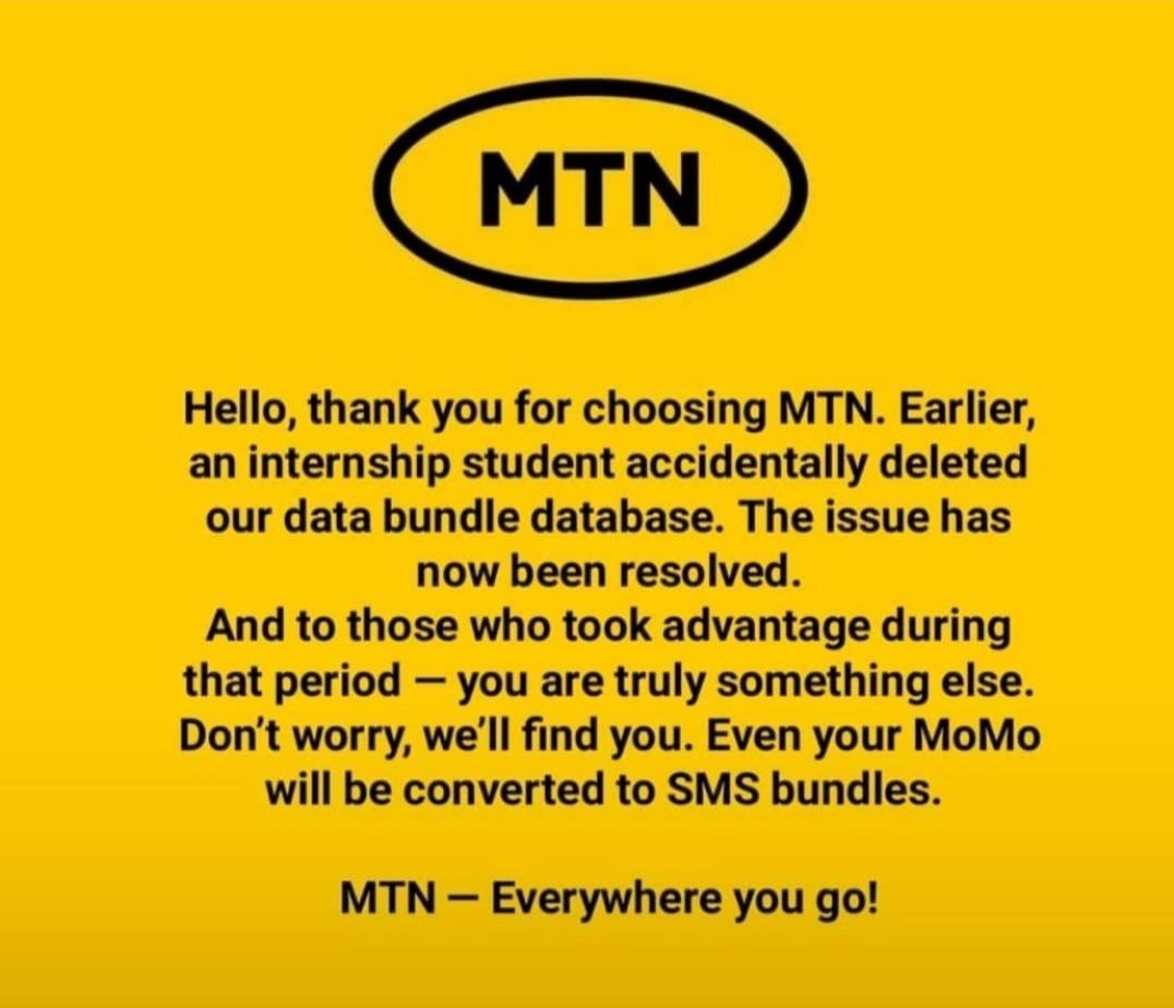 MTN people sey they will find yall who took advantage of the glitch😂😂😂🤣